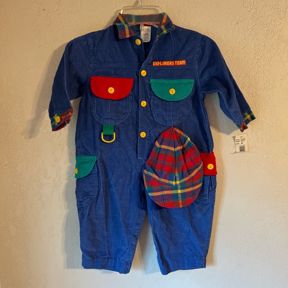 Vintage baby corduroy one piece outfit.